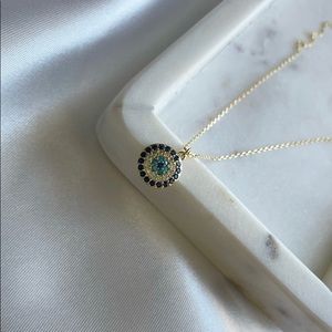 18k Gold Dipped  Evil Eye Paved Luxe Necklace